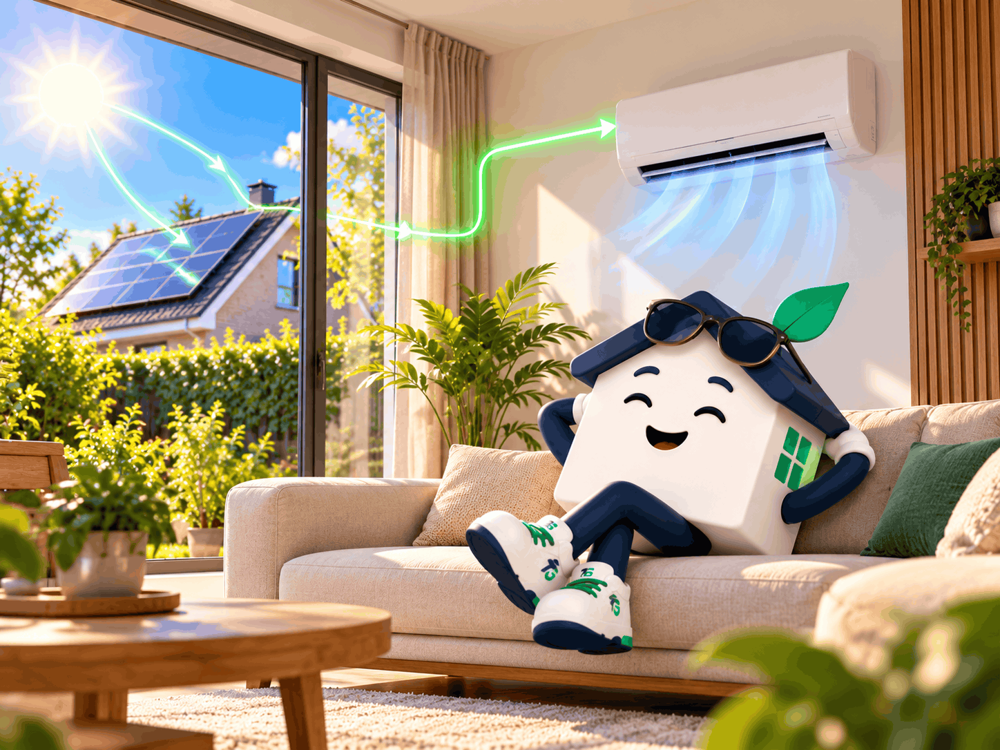 Airco gebruiken met stroom van zonnepanelen
