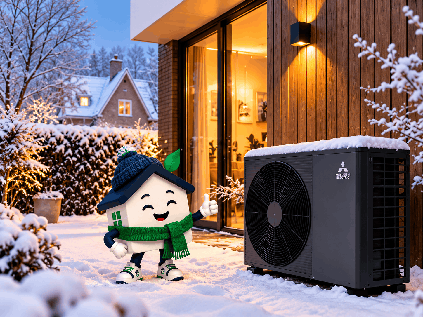 Comfortabel warm huis in de winter