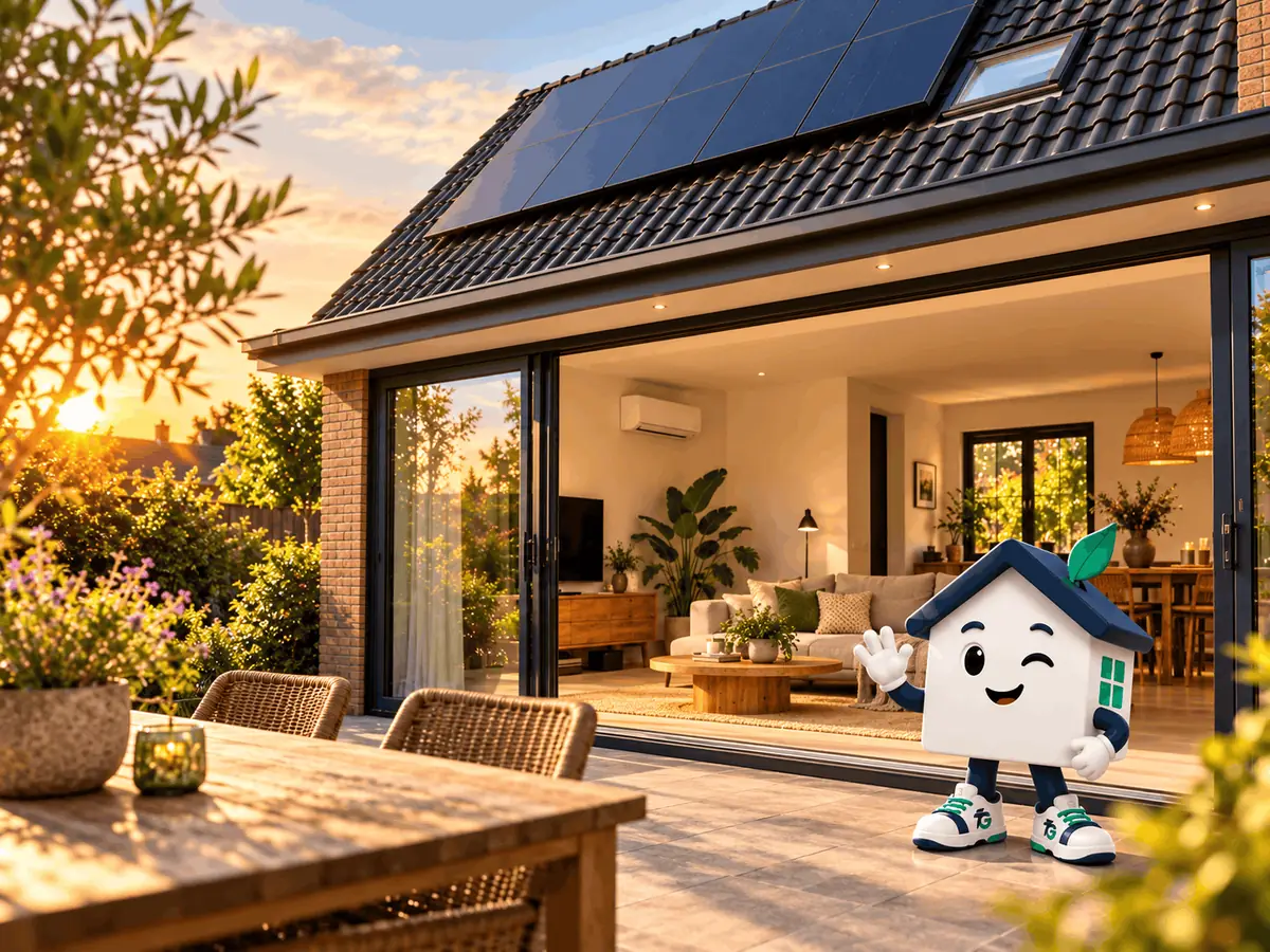 Zonnepanelen op een dak